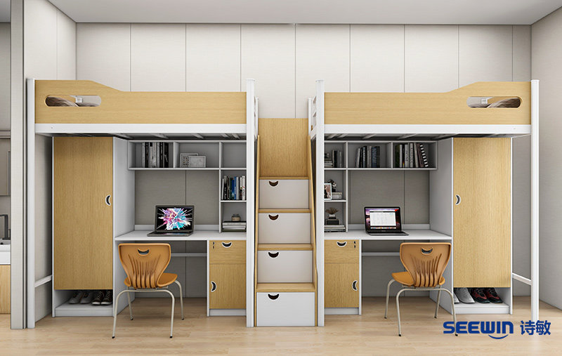 學(xué)校宿舍-海納上床下桌-梯柜款方案