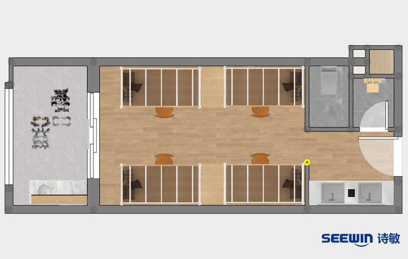 學(xué)校宿舍-海納上床下桌-梯柜款平面圖