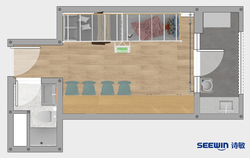 學校宿舍-海島上下床A平面圖