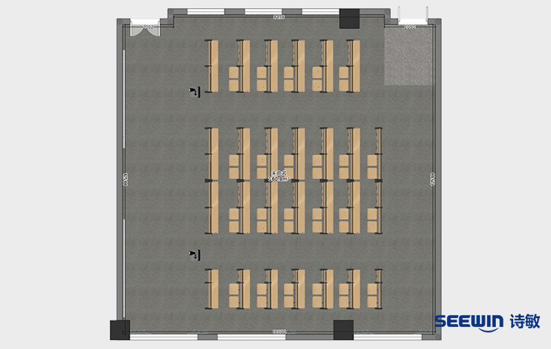 階梯教室-明達(dá)桌椅平面圖